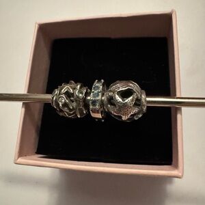 Authentic Chamilia sterling “beach” beads in sterling silver